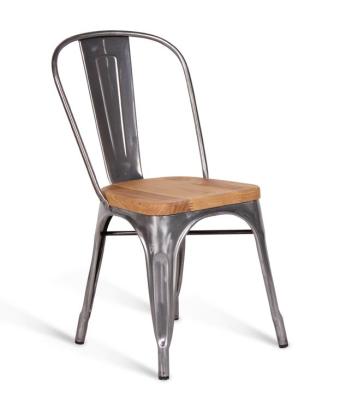 China Antique Metal Frame And Wood Commercial Seating Cafe Dining Chair Bistro Chair for sale