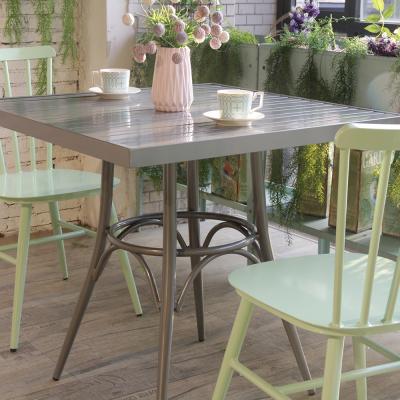 China Wholesale Modern Aluminum Restaurant Party Cafe Table Vintage Outdoor Garden Dining Table Modern Aluminum Furniture for sale