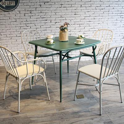 China DINING TABLE Factory Wholesale Supplier Modern Aluminum Dining Room Furniture 4 Seater Restaurant Cafe Dinner Table Set for sale