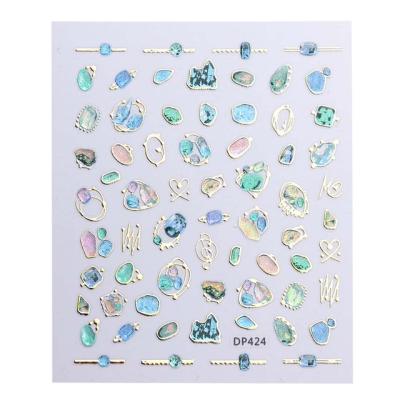 China Nal Art Decoration Hot Sale Color 3D Diamond Jewelry Nail Art Sticker Adhesive Nail Art Stickers for sale