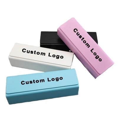 China High-grade custom logo high-grade case logo designer sunglasses new designer sunglasses glass storage protection handmade PU leather sunglasses case square eyeglass box for sale