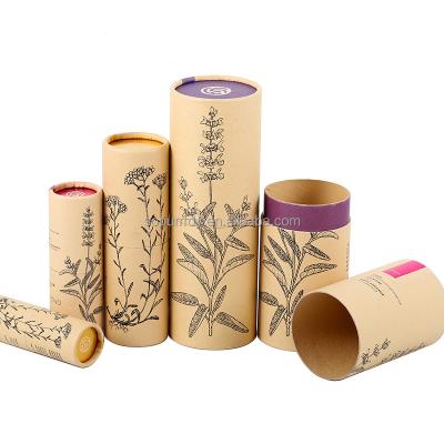 China Creative Custom Printed Disposable Round Kraft Paper Tube Packaging For Food Packaging for sale