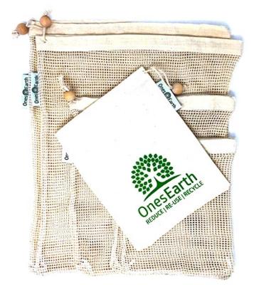 China Sopurrrdy Eco-Friendly Reusable Natural Cotton Mesh Produce Bags With One Organic Cotton Storage Bag for sale