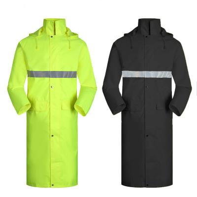 China Single Adult Poncho Raincoat Anorak Security Raincoat Single Person Waterproof Clothes PU Long Coating For Rainy Days for sale