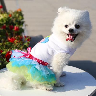 중국 Fashion Viable Design Luxury Female Amazon Flower Cute Dress For Small Dogs Love Floral Heart Aurora Party Dog Dress 판매용