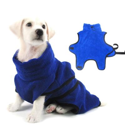 China Viable Wholesale Customize Embroidery Logo Microfiber Pet Bathrobe Fast Dry Dog Manufacturer Drying Coat Dog Bathrobe à venda