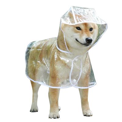 Китай Para Perros Transparent Viable Waterproof Rain Coat Dog Raincoat With Hood Outdoor Waterproof Clothes Pet Dog Raincoats продается