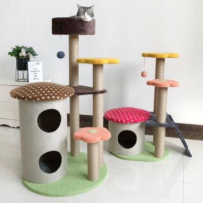 Chine Viable Talk Cat Rascador Gato Pets Toys Tree A and Wood Cat Tree Tower Accessory Cat Tree Scratcher Pink Large à vendre