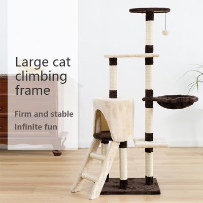 China Viable Arbol Para Gatos Kedi Evi Comfortable And Healthy Wood Cat Scratcher Tree Tower XXL Luxury Cat Tree House Te koop