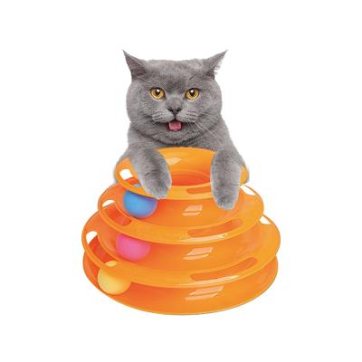 China Juguete Para El Gato Natural Four Levels Of Sustainable Play Circle Interactive Track Cat Toys for sale