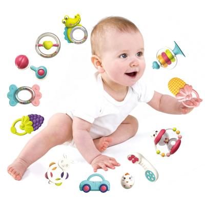 China Bioplastic Toy Baby Rattles Teether, Set Shaker Toys, 12 Piece Teether Rattle Toys For Teething Babies for sale