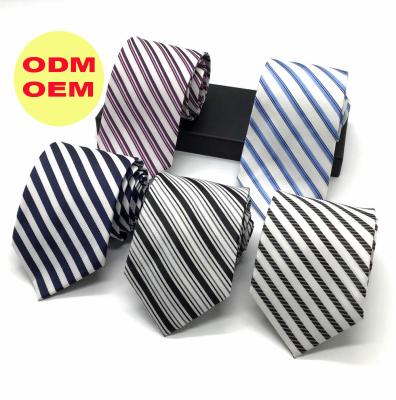 China 100%Polyester Neck Tie Supplier China ODM/OEM Custom Men's Stripe 100% Polyester Classic Neck Ties Men's Tie for sale