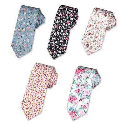 China Cotton Mens Cotton Printed Floral Fashionable Necktie for sale