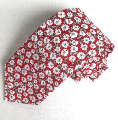 China 100%cotton polyester cotton made floral flower printed ties for sale