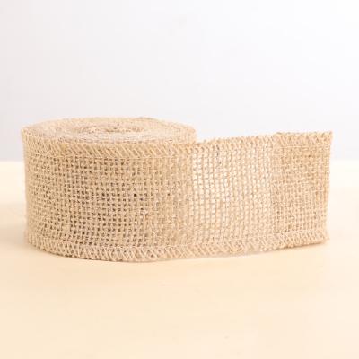 China 5cm*5m Rolls Fabric Jute DIY Ribbon Decorative Canvas Webbing UNDEFINED Wrap Burlap Gift For Party for sale