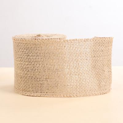 China 8cm*5m Rolls Fabric Jute DIY Ribbon Decorative Canvas Webbing UNDETERMINED Wrap Burlap Gift For Party for sale