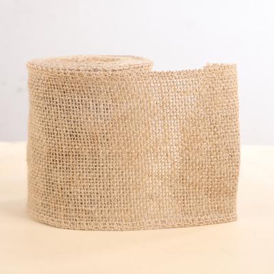 China 10cm*5m Rolls Fabric Jute DIY Ribbon Decorative Canvas Webbing UNDETERMINED Wrap Burlap Gift For Party for sale