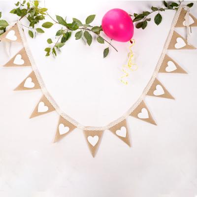 China Marriage favors & Bridal Party Gifts String Mabula Flag Triangle Heart Flag Banner Party Decoration Flag Blessing Banner for sale