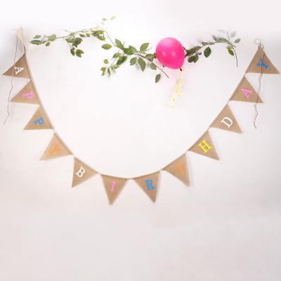 China Birthday Party Mabula Flag Triangle String Flag Birthday Party Decoration Flag Blessing Banner for sale