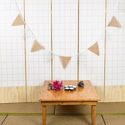 China Modern Mabula Flag Triangle String Flag With Lace Garden Flags Decoration Blessing Banner for sale