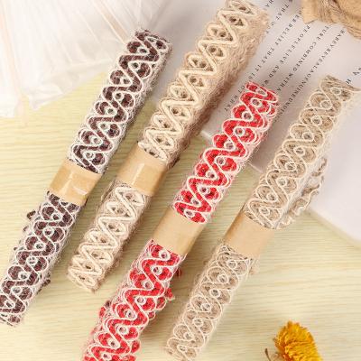 China China Natural Woven 2cm*5m Natural Woven Ribbon Jute Rope Party Wedding Decoration DIY Handmade for sale