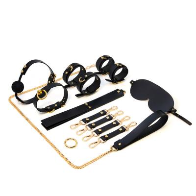 China Sexy Bondage Fun Couples Sex Toys SM Bondage 9 Pieces Set Sex Role Play Slave Flirting Bondage Fetish Dog Kit for sale