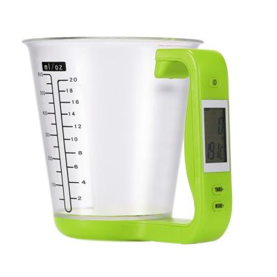 China With Detachable LCD Digital 1kg 600ml Scale Tray Smart Kitchen Food Measures Electronic Temperature Coffee Scale Measuring Cups for sale