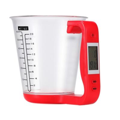 China With Detachable LCD Digital 1kg 600ml Scale Tray Smart Kitchen Food Measures Electronic Temperature Coffee Scale Measuring Cups for sale