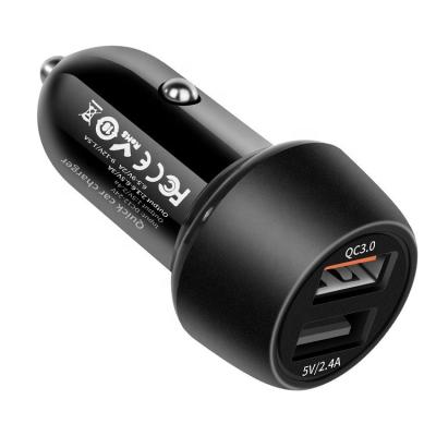 China 2 in 1 USB Car Charger 2 in 1 USB Car Charger Type Micro C Cable USB Fast Car-Charger for Phone Charger for sale