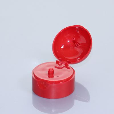 China Non Spill Double Screw Cover 24mm Plastic Cosmetic Cover Plastic Flip Cover for sale