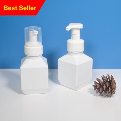 China Personal Care Reusable Luxury Square Plastic Shampoo Bottle 250ml Foam Bottle HDPE for sale