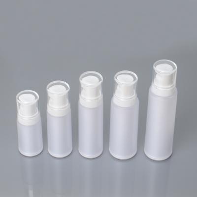 China Customized 120ml White Cosmetic Frosted Cosmetic Packaging Bottle Double Layer Empty Lotion for sale