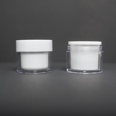 China Premium Cosmetic Kids Double Layers PP And Clear PS Jar 30ml Diameter 58mm Cream Jar for sale