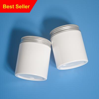 China Cosmetic Plastic Jar With Screw Lid Food Grade Pet Wide Said Cosmetic Cream Jar Lipstick Jar With Aluminum Lid for sale