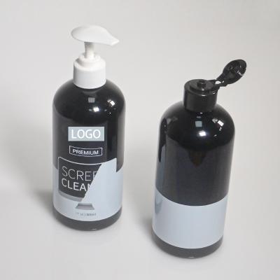 China Black Cosmetic Wholesale Custom Empty Shampoo Bottle Acceptable Large Capacity Private Printing Logo for sale