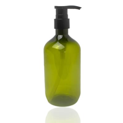 China 300ml 500ml Body Lotion Bottle Lotion Pump Bottle Cosmetic Empty Brown Green PET Plastic Bottle for sale