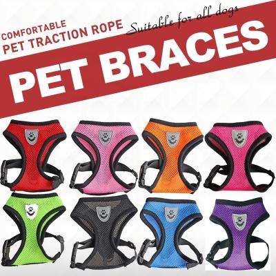 China Small Custom Breathable Adjustable Reflective Mesh Polyester Reflective Pet Dog Chest Harness for sale