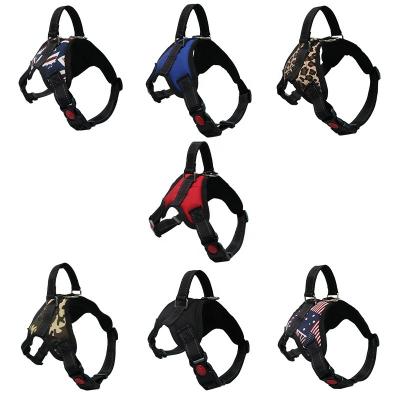 China Manufacturer Adjustable Reflective Soft Padded Breathable Leads Heavy Duty Dog Chest Harness With Handle for sale