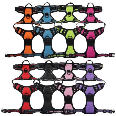 China Reflective Product Mest Soft Adjustable Nylon Pet Padded Large Dog Harness Reflective Durable Vest for sale