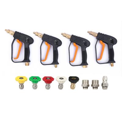 China 4000psi High Pressure Gun Copper Seal Gun Car Wash Wash Spray Gun With 5 Nozzles 3 Adapter for sale