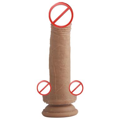 China Big Soft Realistic Artificial Rubber Penis Thrust With Cup Strong Penis Rubber Suction Sex Toys For Women for sale