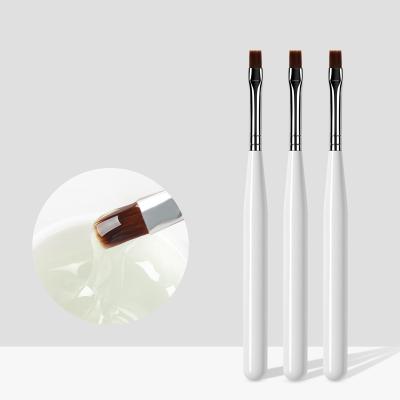 China Sand Nail Sweep Popular High Quality Nylon Plastic Handle Hair UV Gel Nail Polish Single Flat Brush for sale