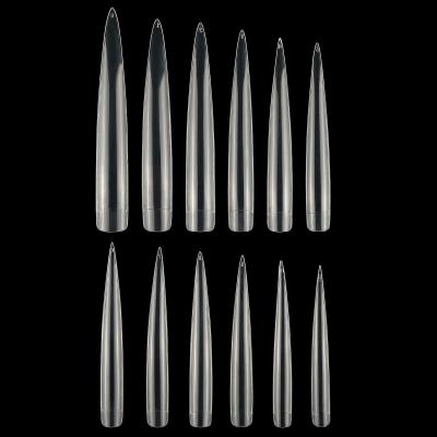 China Fuumuui 120pcs NewAcrylic DIY Nail Art Press On Nails Wholesale Extra Long Pointed Stiletto Nail Tips False Sharp Presser 