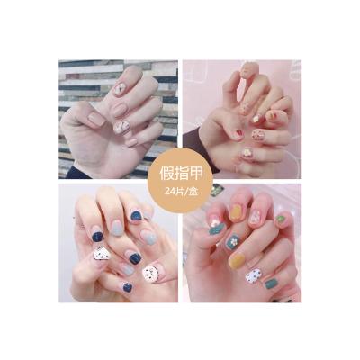 China 2020 Wholesale New Product DIY Nail Art Nails Press On Strawberry 24 Slices Gradient Custom Press On Nails for sale