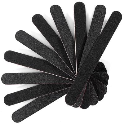 China Finger Care and Salon Double Sided Nail Files 100 180 Grit Acrylic Dip Black Nail Files Set 100 180 Damping Nail Files 10Pcs/Pack For Home and Salon Use for sale