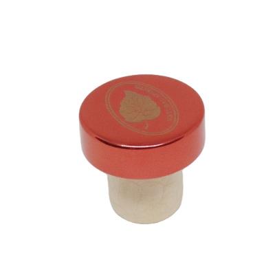 China Non Spill Factory Wholesale Customized Wine Bottle Cork Stopper , Synthetic Spirits T Shape Red Flat Cork For Whiskey / Vodka for sale