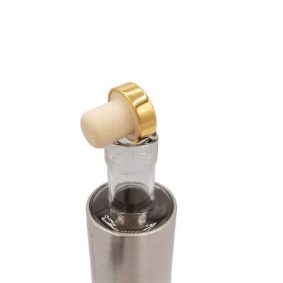 China Non Spill 2020 OEM Aluminum Top Cap T Shape Cork Gold Finish Stopper For Champagne Wine Bottle , Bottle Closure Cap for sale