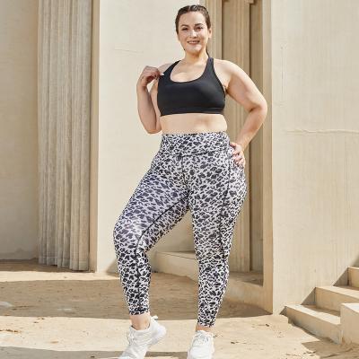 China Breathable Women's Animal Print Yoga Set Plus Size Fitness Women's Activewear With Pockets for sale