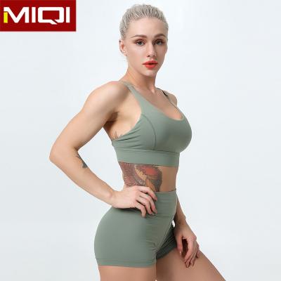 China Fitness Women Gym Wear Breathable Yoga Shorts Sets Two-Piece Tracksuit Women's Sportswear Sets for sale