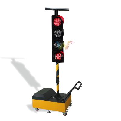 China Road Construction 750*250mm Wireless Portable Mobile Remote Control Mobile Led Solar Powered Traffic Light 200mm Portable Led Traffic Light for sale